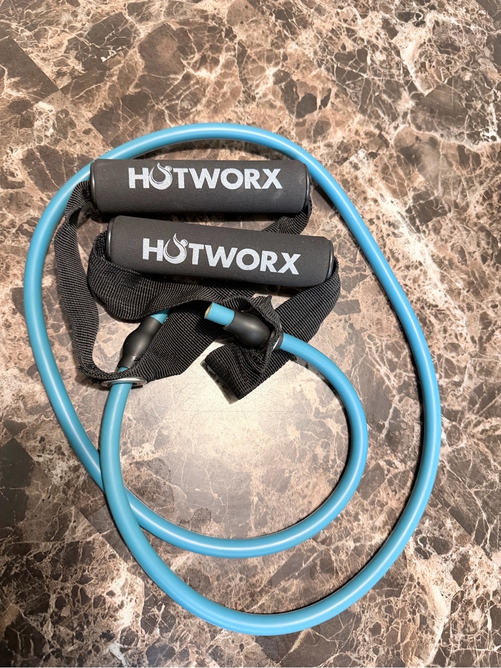 Hotworx Blue Resistance Tube with Foam Handles